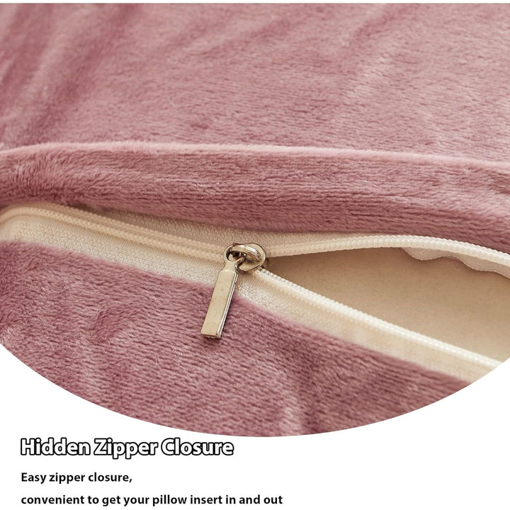 LIFEREVO 2 Pack Blush Pink Shaggy Plush Faux Fur Throw Pillow Covers,Zippered Fuzzy Decorative Pillow Case,Luxury Square Velvety Soft Cushion Case for Sofa Bedroom Car(Ombre Old Pink,18"x18") - Just Closeouts Canada Inc.