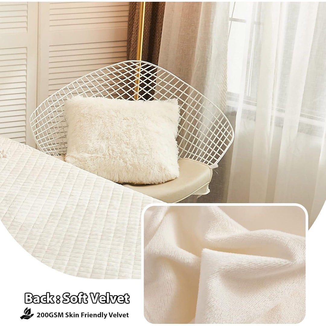 LIFEREVO Cream 2 Pack Shaggy Plush Faux Fur Pillow Shams,Decorative Throw Pillow Cover Velvety Luxury Pillowcases Decorations Soft Cushion Case for Sofa Bedroom Car(Light Beige,18"x18") - Just Closeouts Canada Inc.