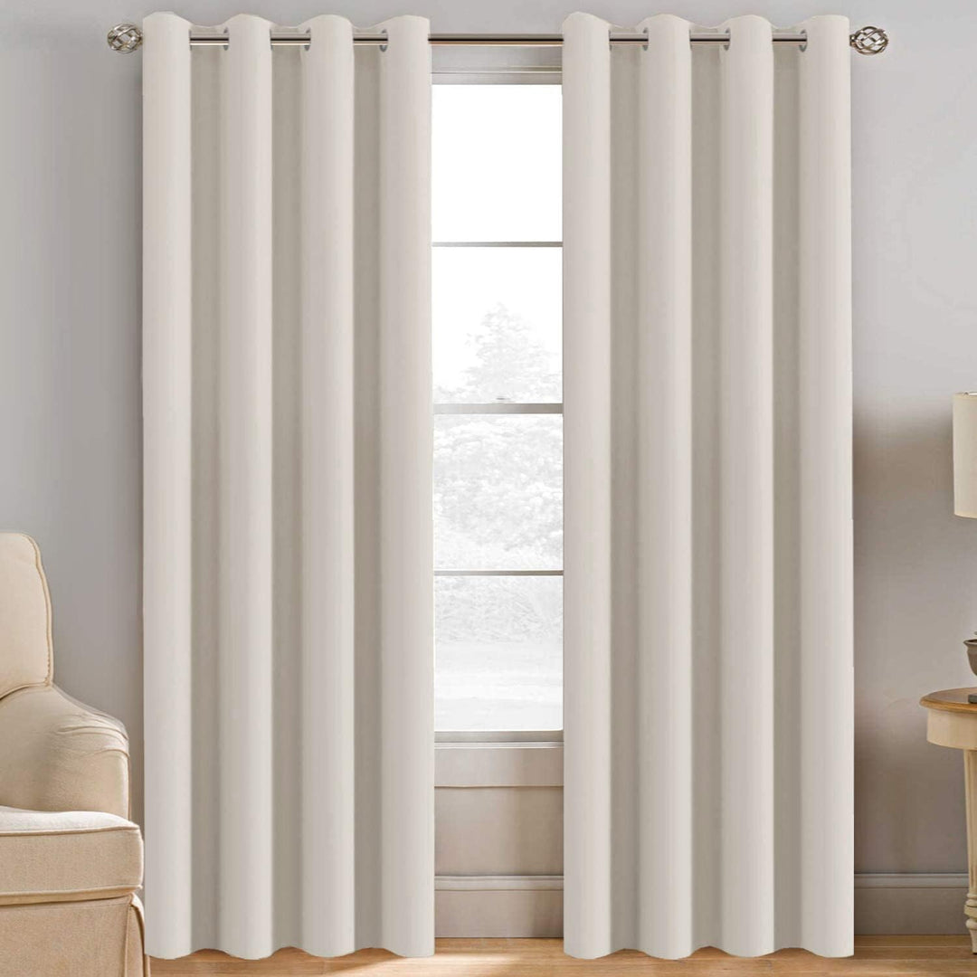 Light Blocking Curtain for Living Room Thermal Insulated Window Treatment Panel/Drape for Dining Room, Elegant Soft Curtain for Bedroom Grommet Top One Panel (Ivory - 52x96 Inches) - Just Closeouts Canada Inc.