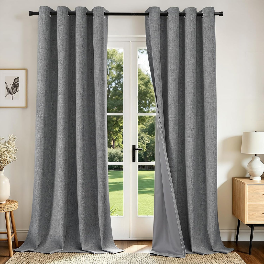 Light Grey Blackout Grommet Curtains, 2 Panels, 52 x 108 in - Just Closeouts Canada Inc.X003QH38V3