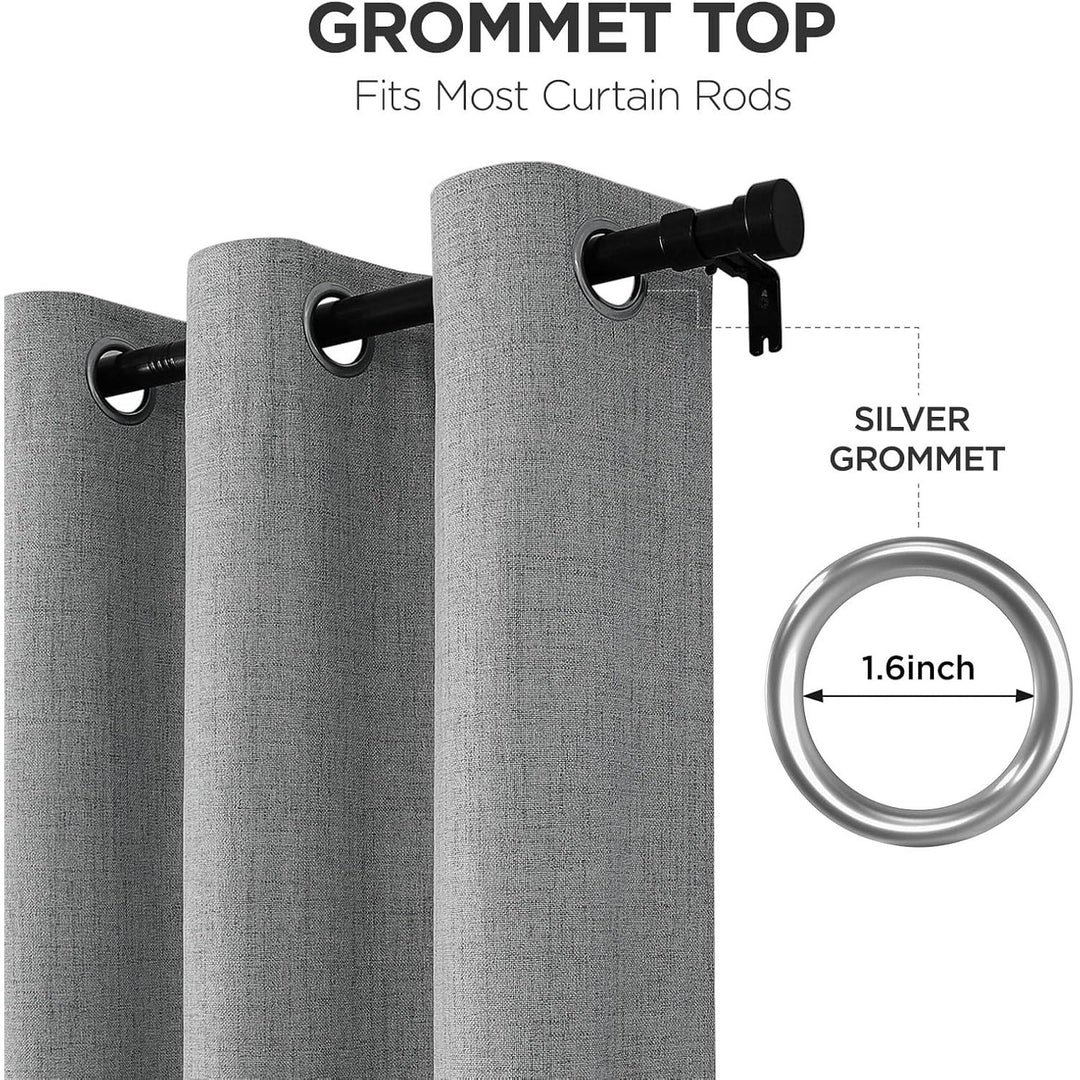 Light Grey Blackout Grommet Curtains, 2 Panels, 52 x 96 in - Just Closeouts Canada Inc.X003QH38UT
