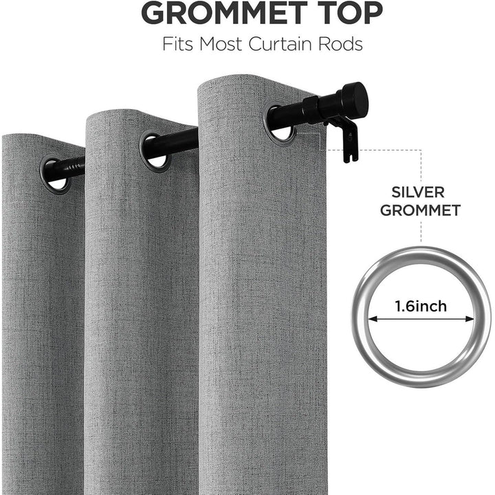 Light Grey Blackout Grommet Curtains, 2 Panels, 52 x 96 in - Just Closeouts Canada Inc.X003QH38UT