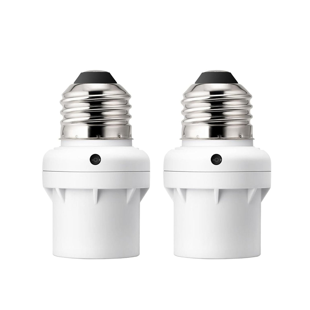 Light Sensor Socket, E26/E27 Socket Adapter, Automatic Dusk to Dawn Sensor Socket for Porch/Wall Light Fixtures, Compatible with Incandescent/CFL/LED/Halogen, 2 Pack, White, ETL Listed - Just Closeouts Canada Inc.X002WTP099