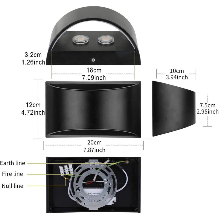 Lightess Dimmable LED Wall Sconce Modern Up Down Wall Lamp 12W Black Wall Mounted Light for Bedroom Hallway Living Room Stair, Warm White - Just Closeouts Canada Inc.