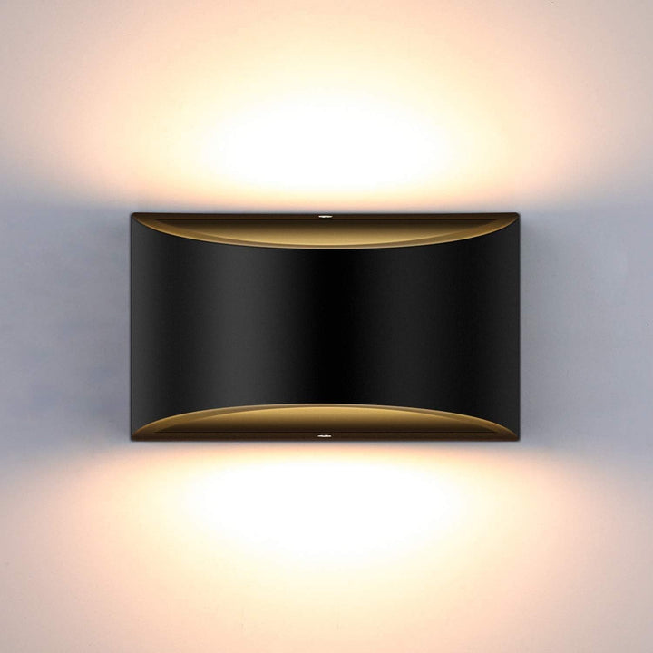 Lightess Dimmable LED Wall Sconce Modern Up Down Wall Lamp 12W Black Wall Mounted Light for Bedroom Hallway Living Room Stair, Warm White - Just Closeouts Canada Inc.