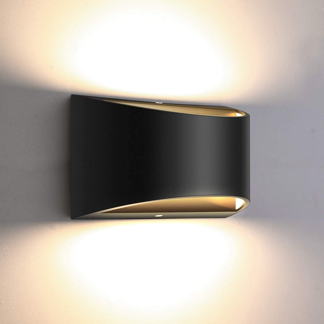 Lightess Dimmable LED Wall Sconce Modern Up Down Wall Lamp 12W Black Wall Mounted Light for Bedroom Hallway Living Room Stair, Warm White - Just Closeouts Canada Inc.
