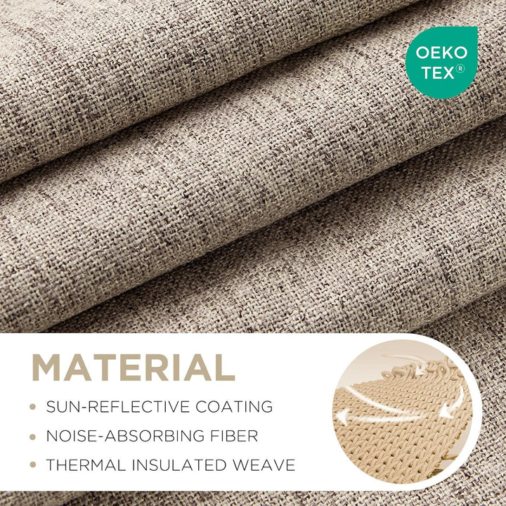 Linen Blackout Rod Pocket & Back Tab Curtains, 2 Panels, 37 x 96 in - Just Closeouts Canada Inc.X003XIQAK1