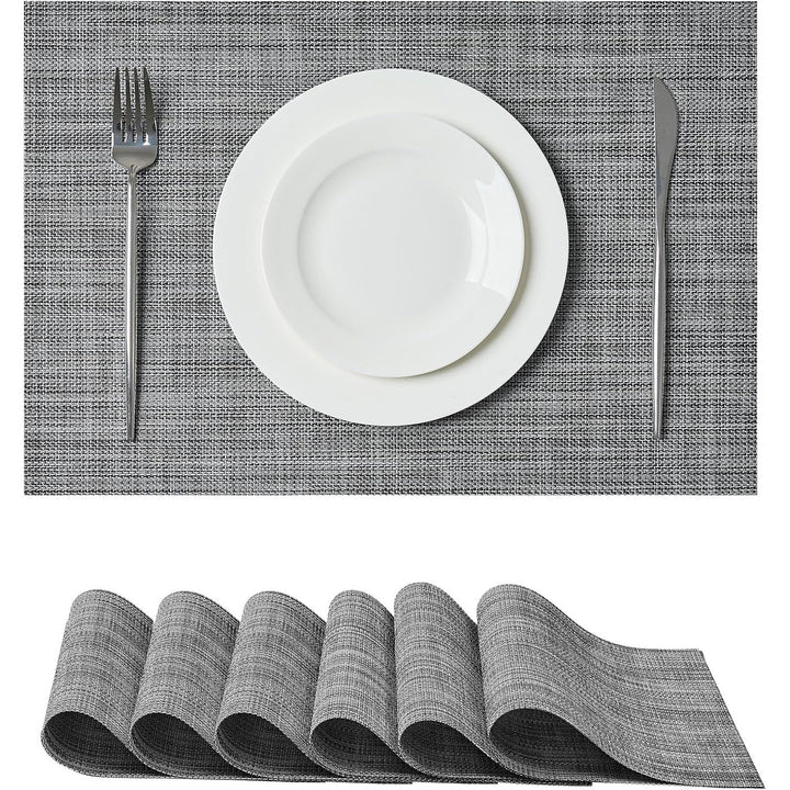 Linen grey woven placemats set of six