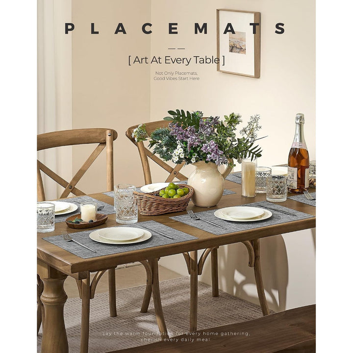 Linen grey dining table setting