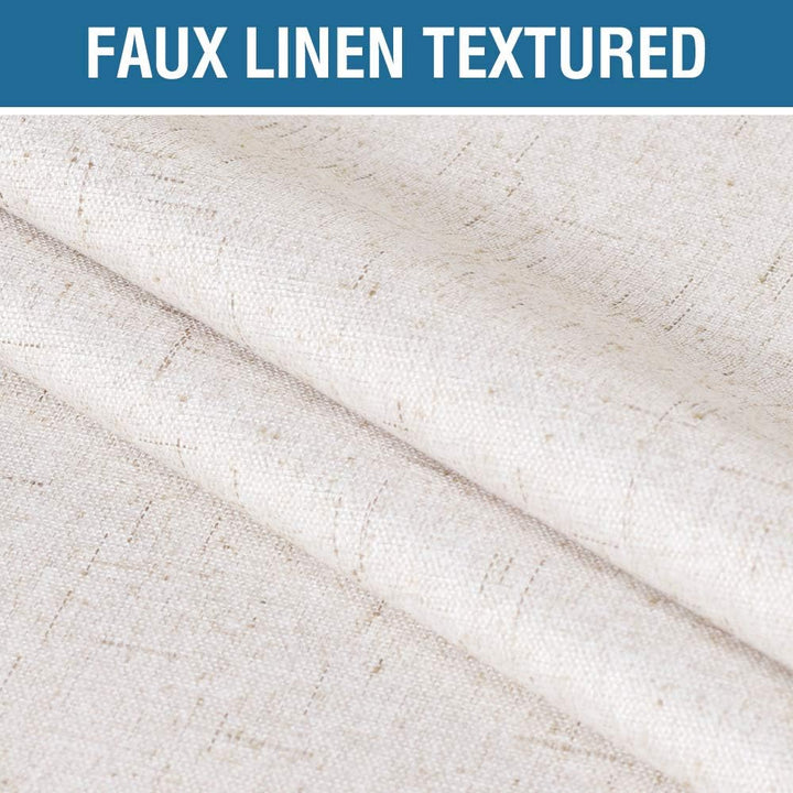 Linen-Look Blackout Curtains, Ivory, 52 x 84 in, 2 Panels - Just Closeouts Canada Inc.