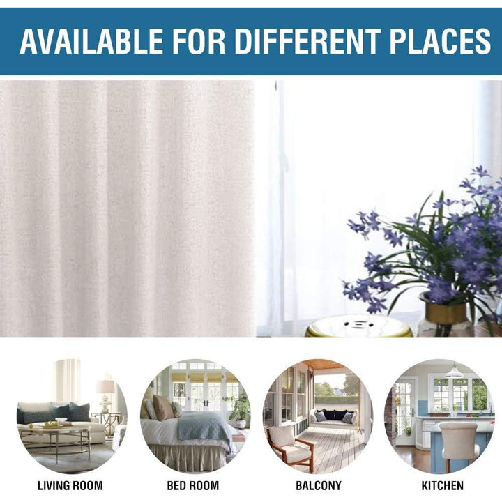 Linen-Look Blackout Curtains, Ivory, 52 x 84 in, 2 Panels - Just Closeouts Canada Inc.