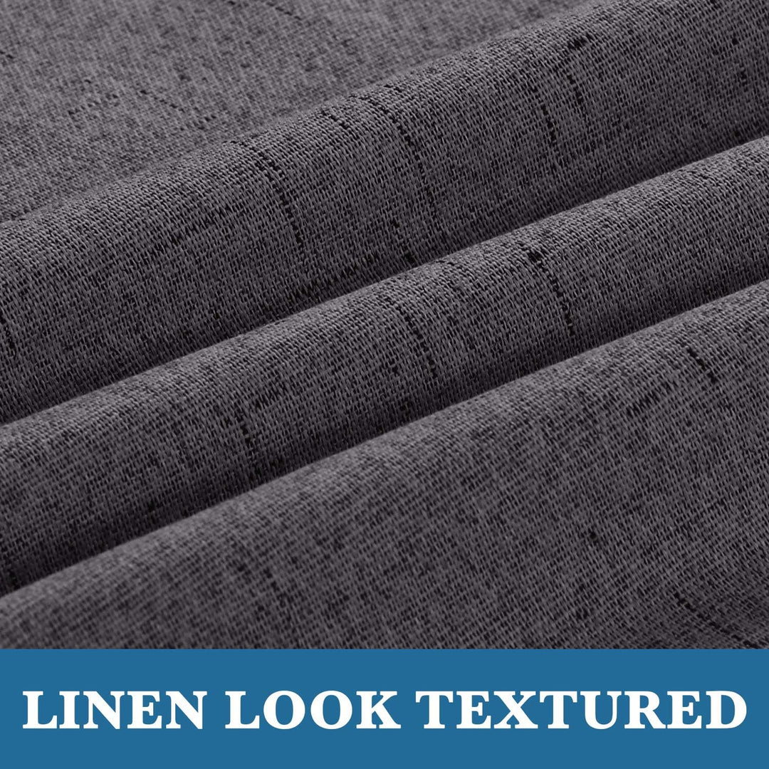 Linen-Look Blackout Patio Curtain, Grey, 100 x 84 in, 1 Panel - Just Closeouts Canada Inc.
