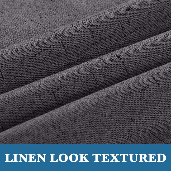 Linen-Look Blackout Patio Curtain, Grey, 100 x 84 in, 1 Panel - Just Closeouts Canada Inc.