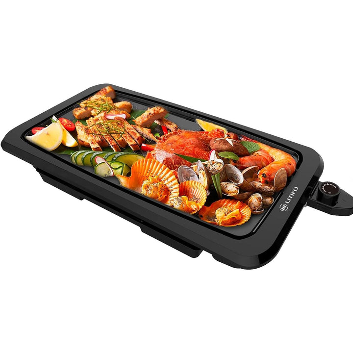 LITIFO Electric Griddle Indoor, 1450W Nonstick Extra Large BBQ Griddle Pan; 5 Thermostat Modes with Removable Oil Drip Warming Tray - Just Closeouts Canada Inc.