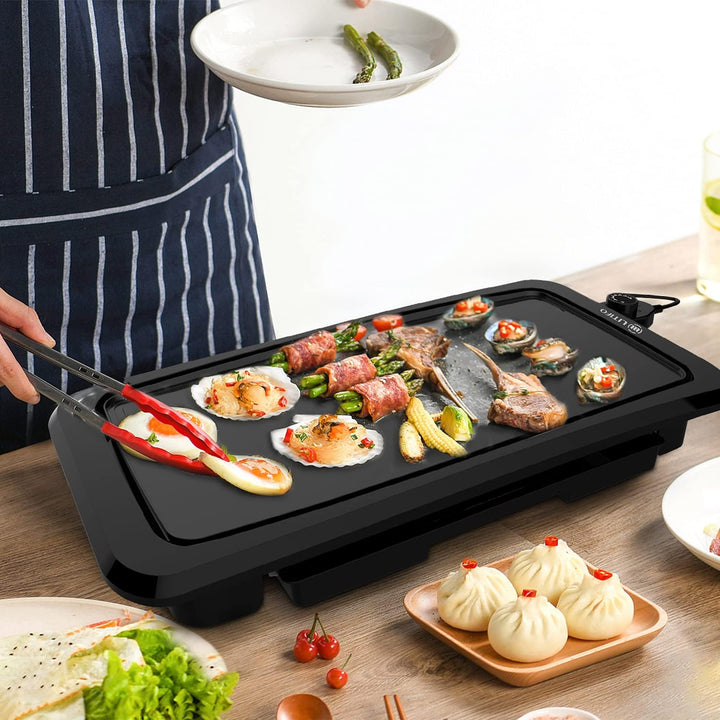 LITIFO Electric Griddle Indoor, 1450W Nonstick Extra Large BBQ Griddle Pan; 5 Thermostat Modes with Removable Oil Drip Warming Tray - Just Closeouts Canada Inc.