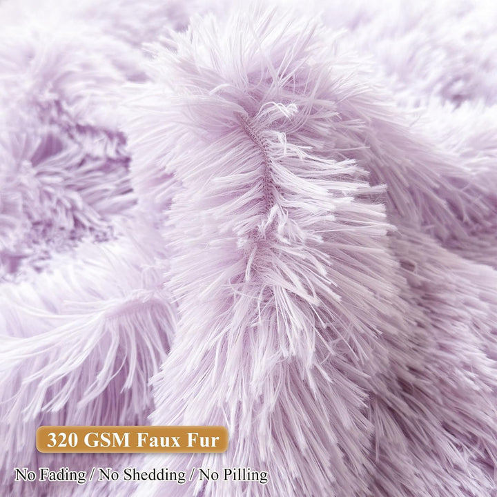 Lavender 300L plush faux fur bean bag cover, no filler