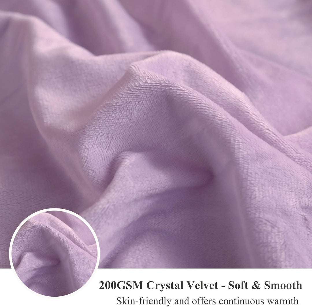 Orchid Lavender Plush Faux Fur Body Pillow Cover, 20 × 54 in