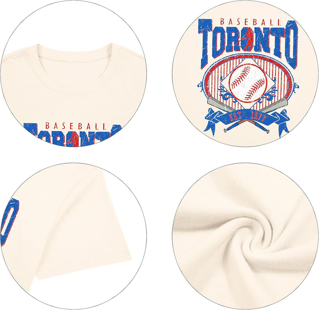 apricot Toronto baseball graphic oversized T-shirt, view 4