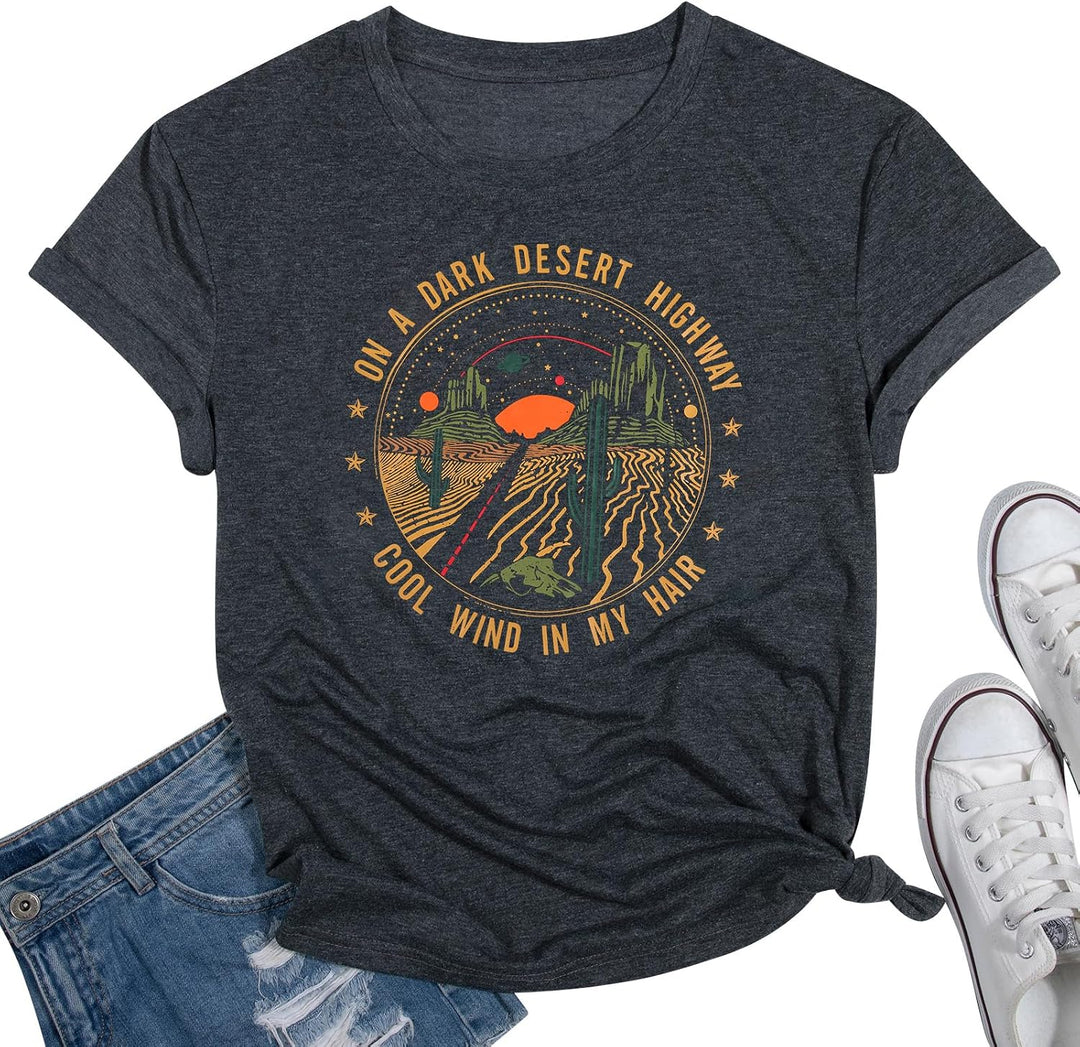 grey desert highway graphic T-shirt, view 5