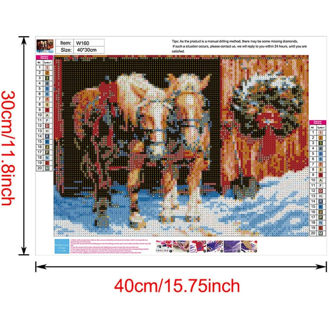 Winter horses diamond painting printed canvas chart