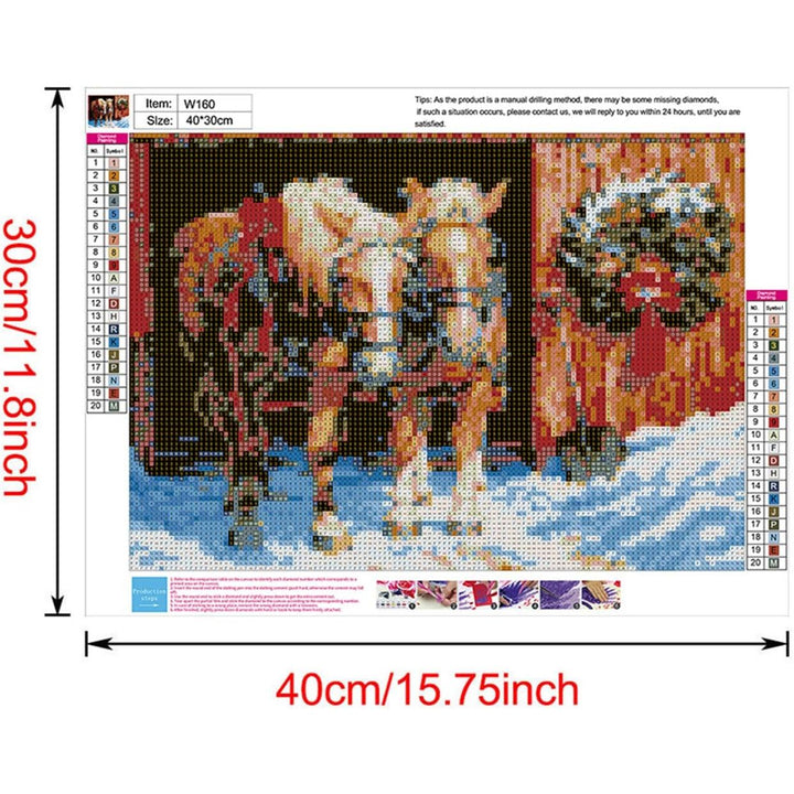 Winter horses diamond painting printed canvas chart