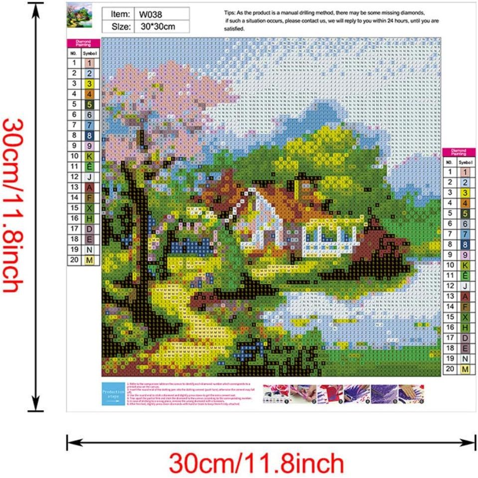 Lakeside cabin diamond painting printed canvas chart