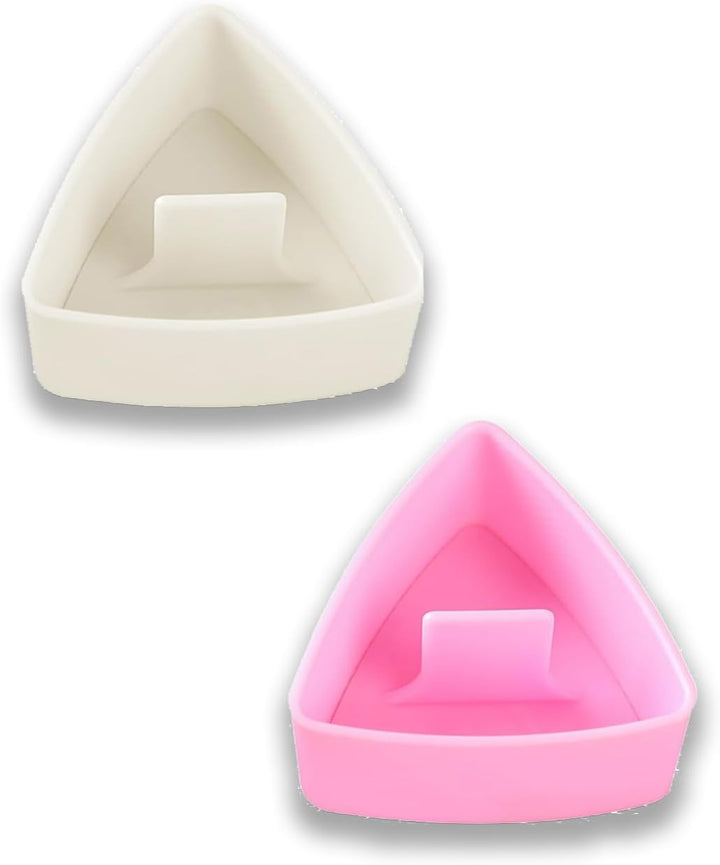pink and beige triangle onigiri mold set, view 1