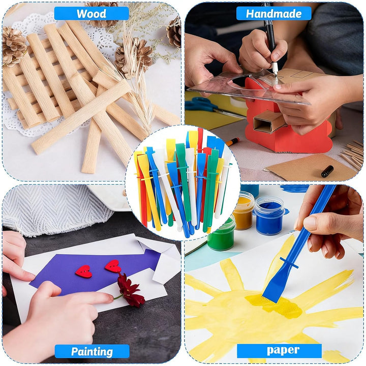 30 colourful plastic glue spreaders, view 4
