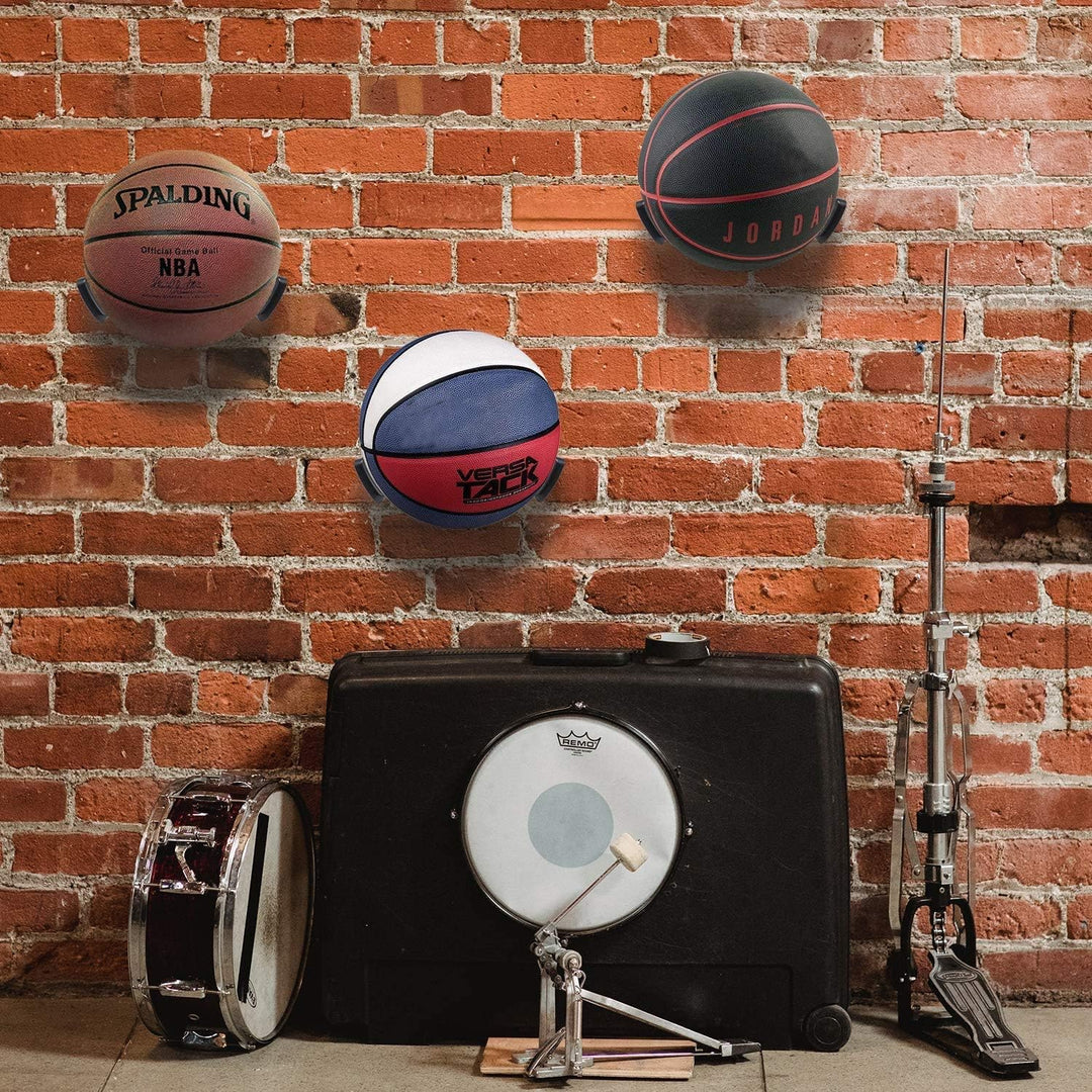 Black wall-mounted sports ball claw holder, view 2