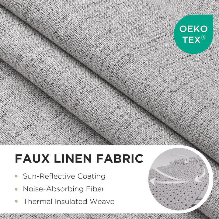 greyish white 52 by 90 inch blackout curtain panels, view 2