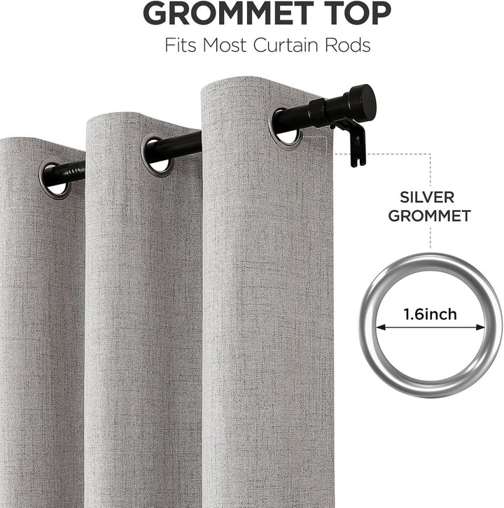 greyish white 52 by 90 inch blackout curtain panels, view 4