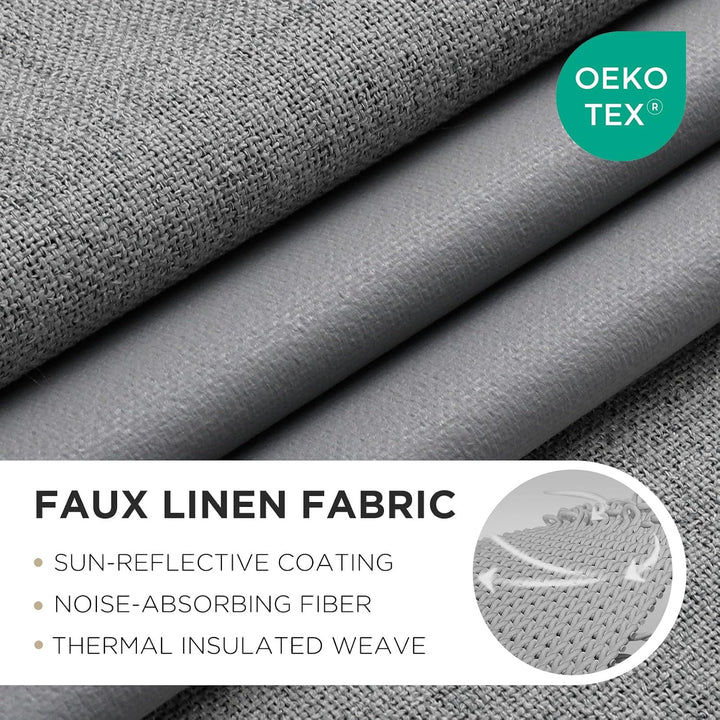 light grey 52 by 108 inch blackout curtain panels, view 2