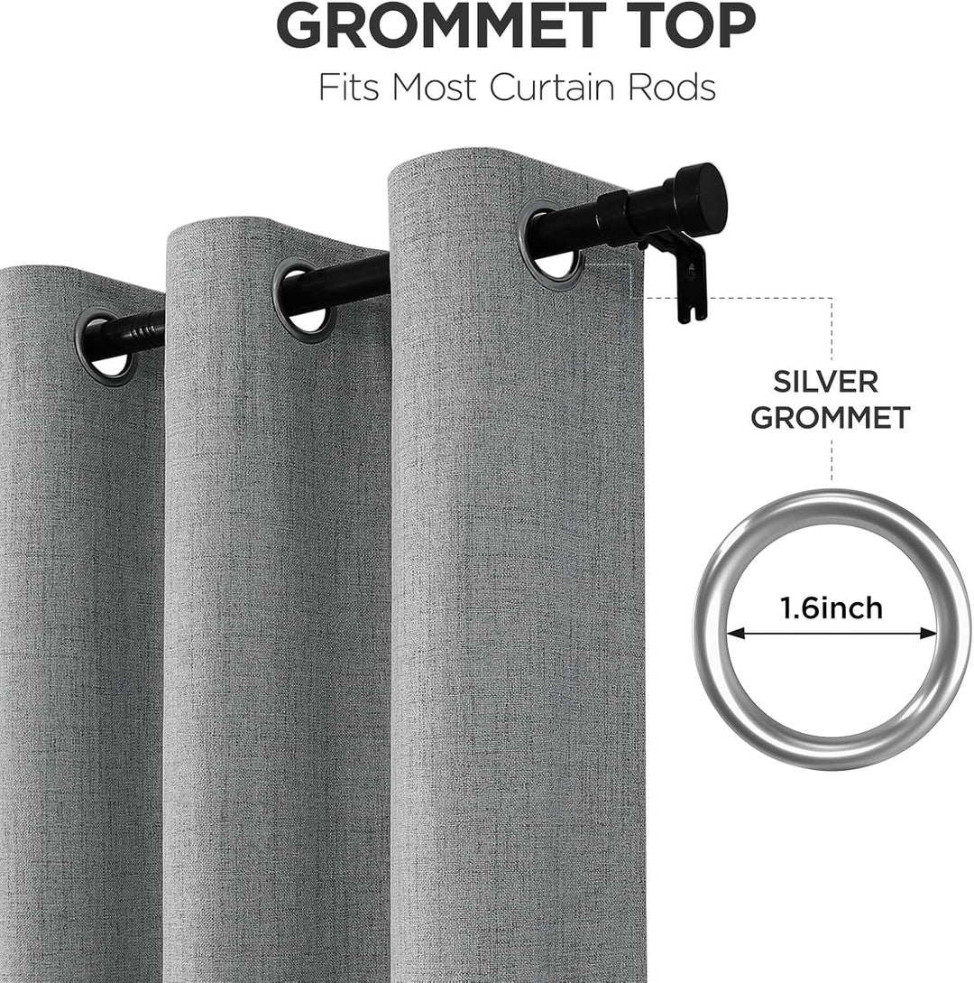 light grey 52 by 108 inch blackout curtain panels, view 4