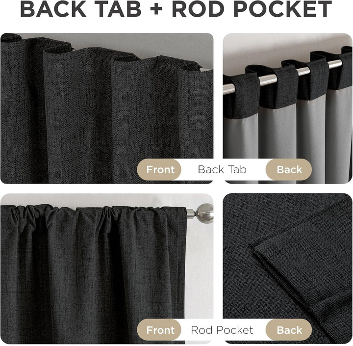 black 52 by 63 inch blackout curtain panels, view 5