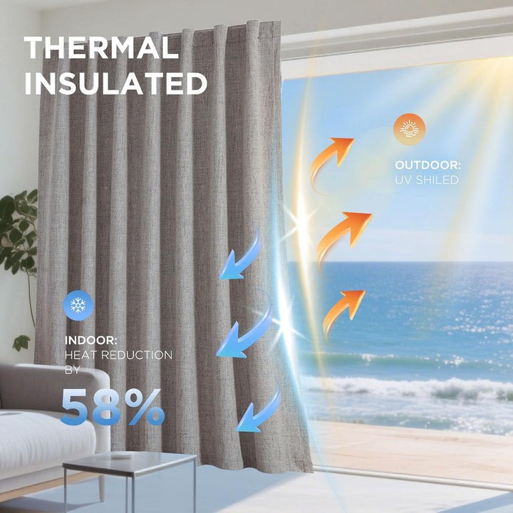 linen 37 by 96 inch blackout curtain panels, view 4