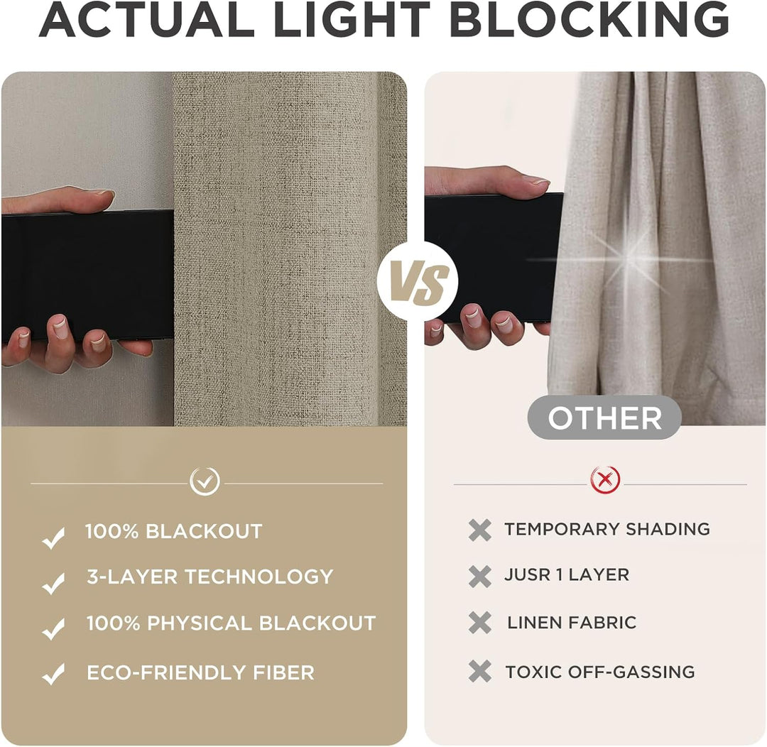 linen 37 by 96 inch blackout curtain panels, view 5