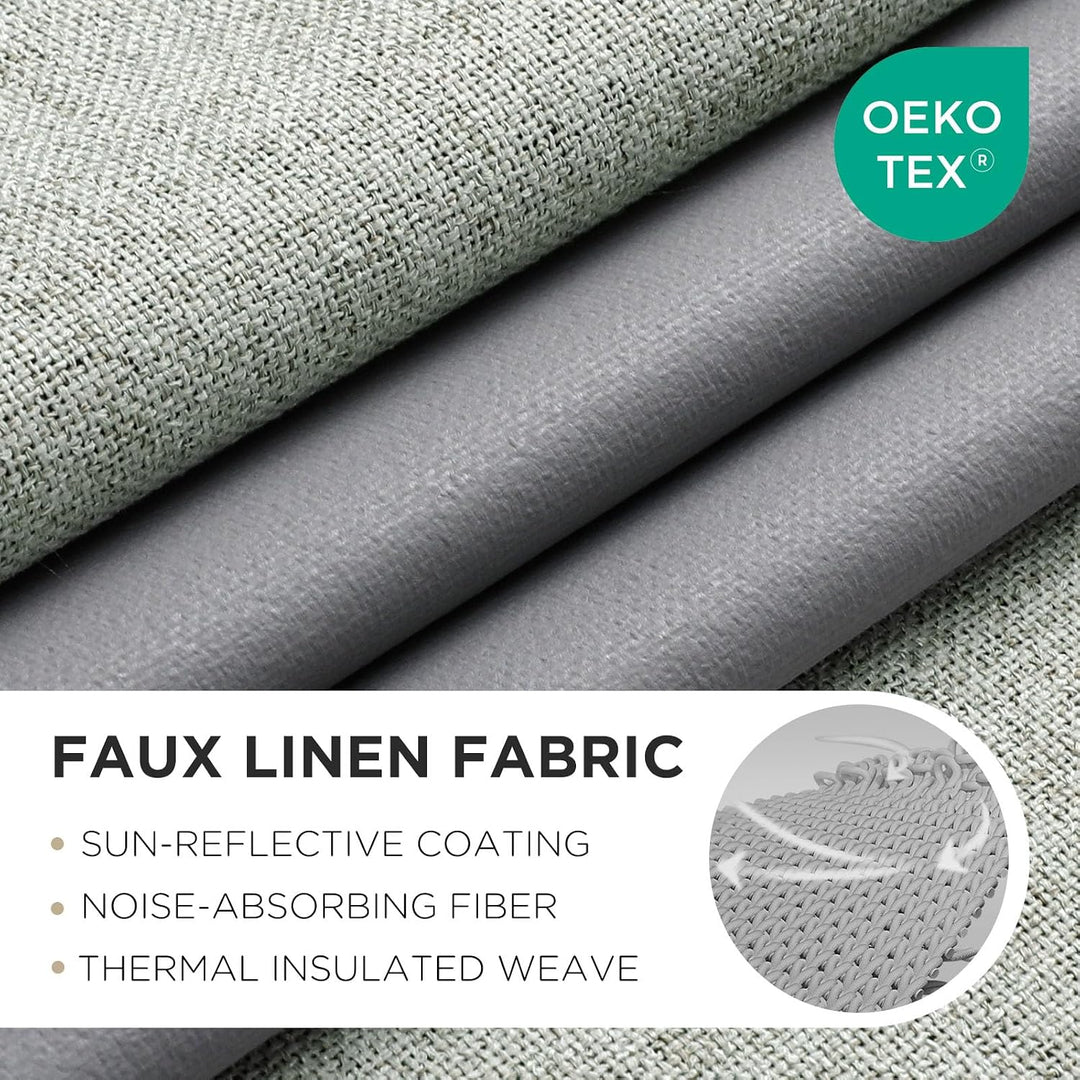 sage green 52 by 63 inch blackout curtain panels, view 2