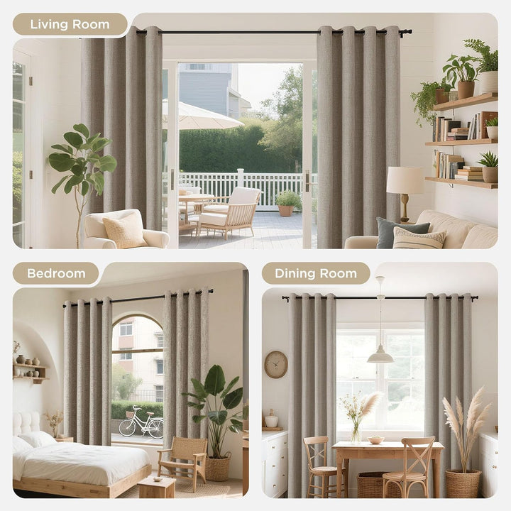 Linen 52 x 72 blackout curtain panels, view 6