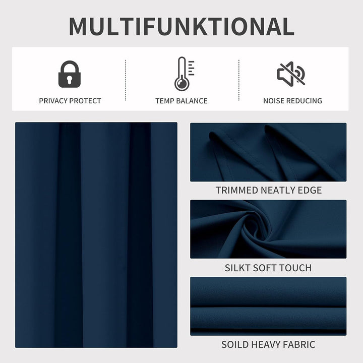 navy blue 52 by 84 inch blackout curtain panels, view 4