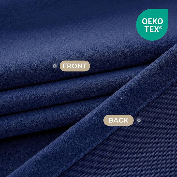 Royal Blue Velvet Rod Pocket Curtains, 2 Panels, 90 in, view 2