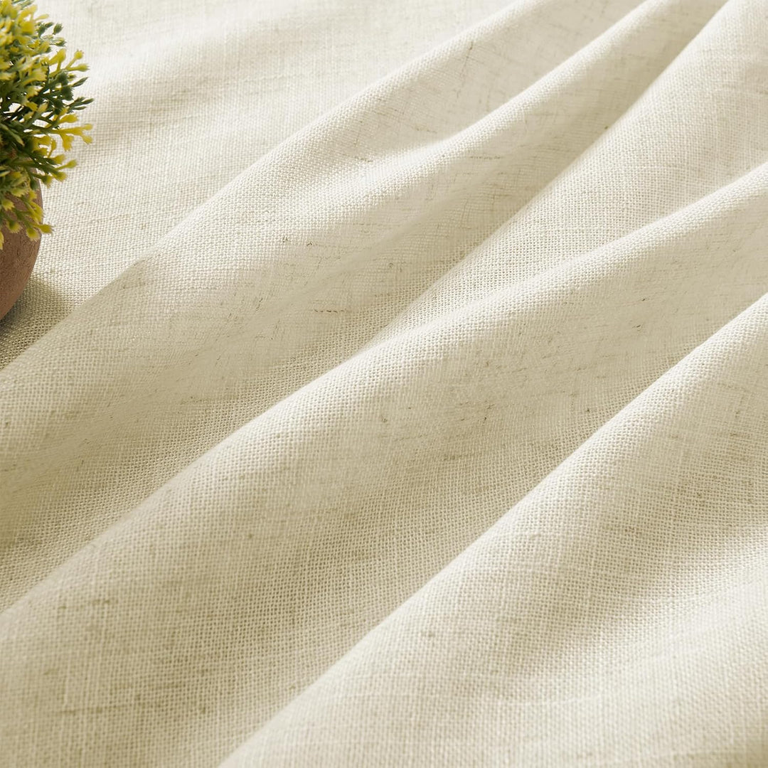 Linen Semi-Sheer Pleated Curtains, 2 Panels, 52 x 108 in, view 2