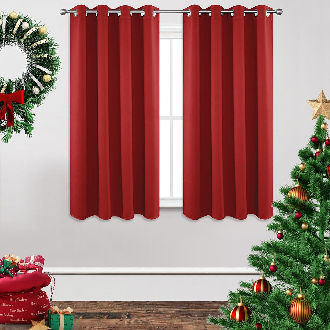 Red Blackout Grommet Curtains, 2 Panels, 42 x 63 in, view 1