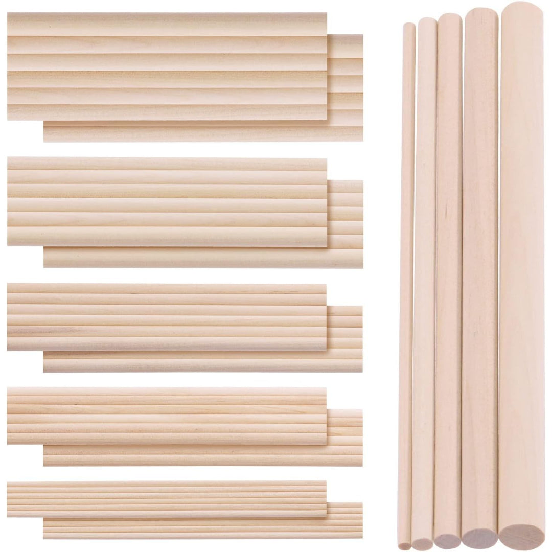 Wooden dowel rod assortment, 160 pieces