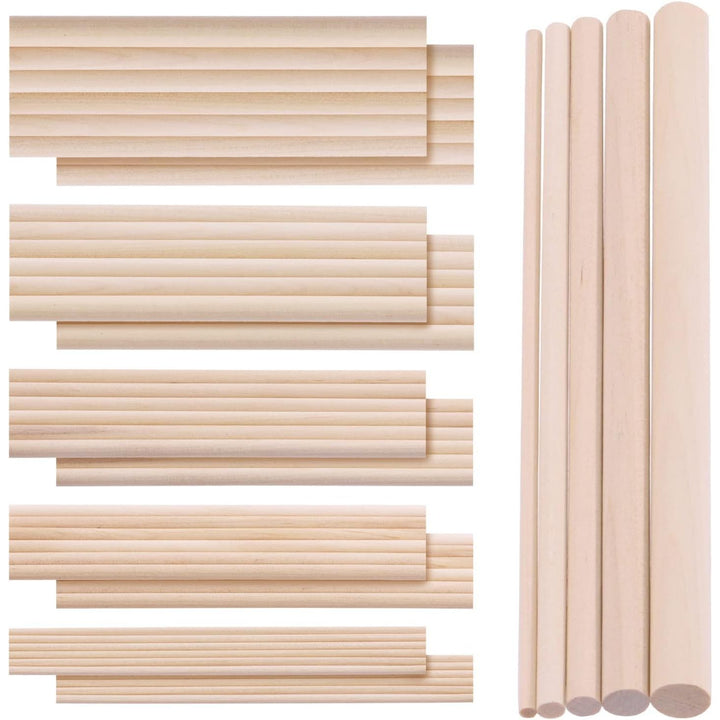 Wooden dowel rod assortment, 160 pieces