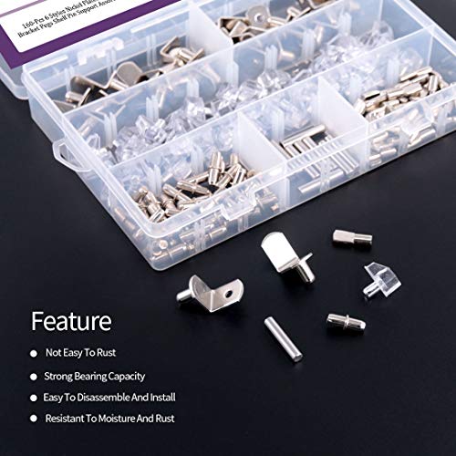 160-Piece 6-Style Shelf Pin and Support Kit