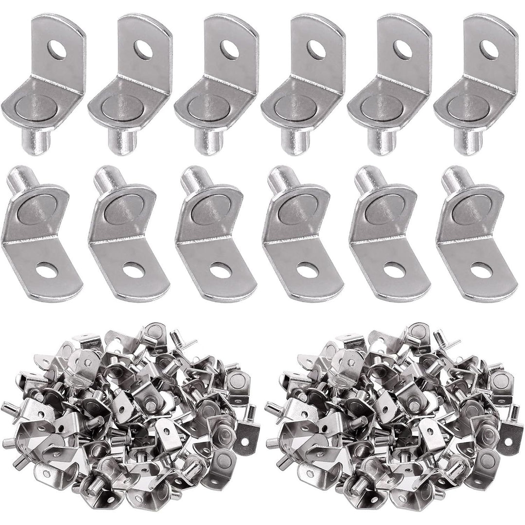 60-Piece Silver L-Shaped Shelf Support Pins, 6 mm