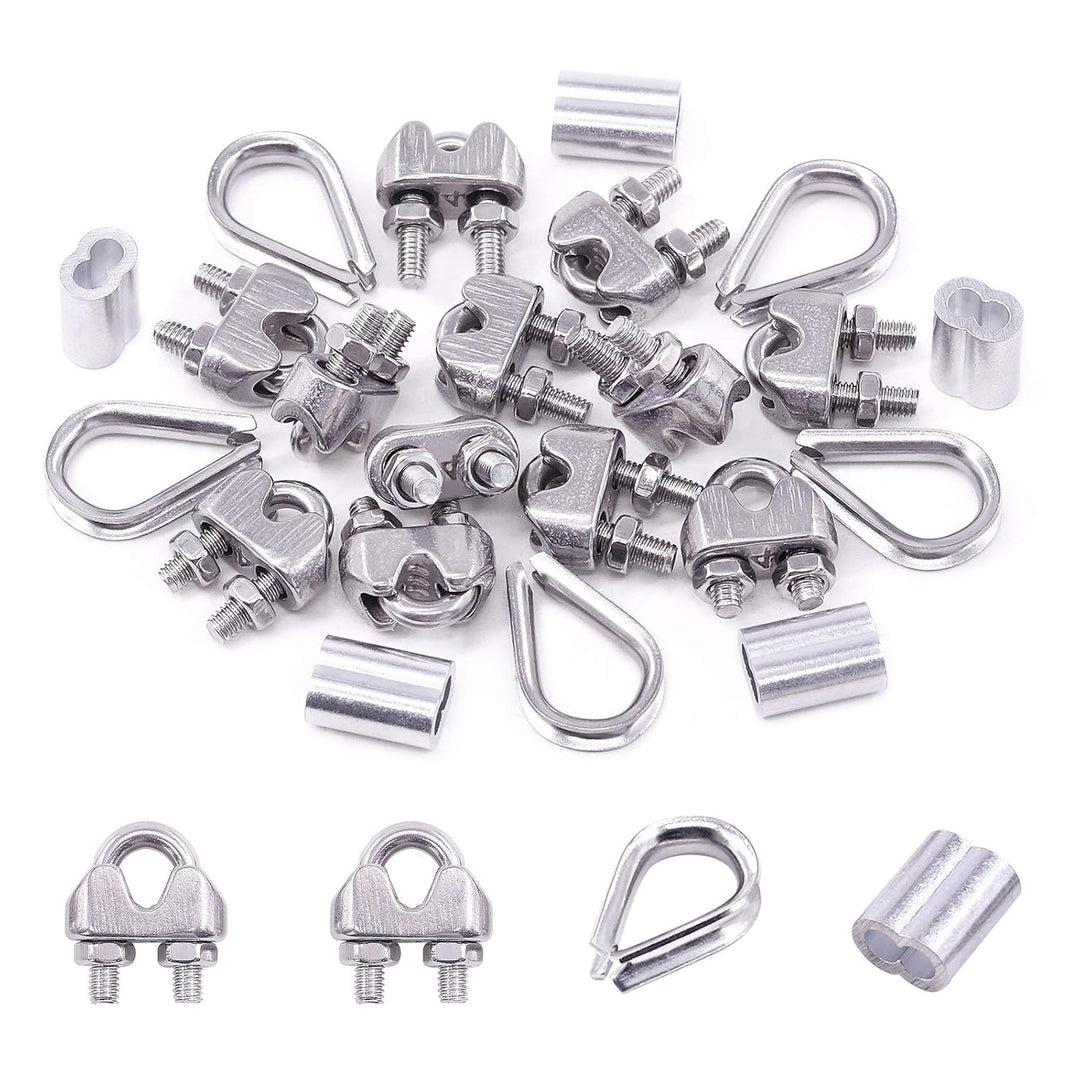24-Piece M4 Wire Rope Accessory Set for 1/8-Inch Cable