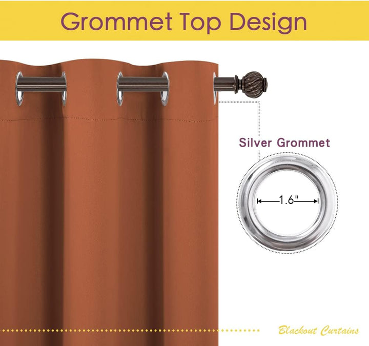 Silver grommet curtain top with 1.6-inch opening