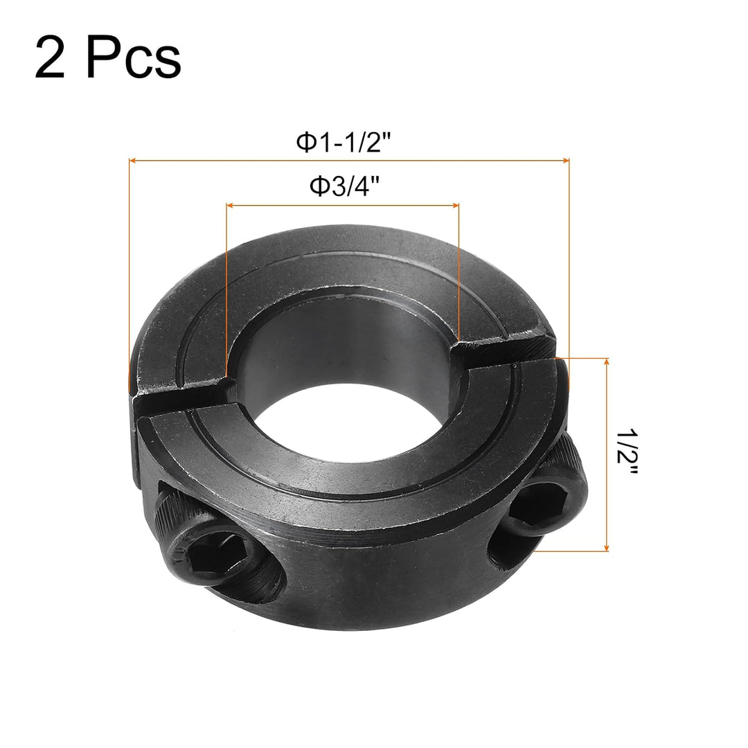Black Double-Split Shaft Collars, 3/4-Inch Bore, 2-Pack — view 2