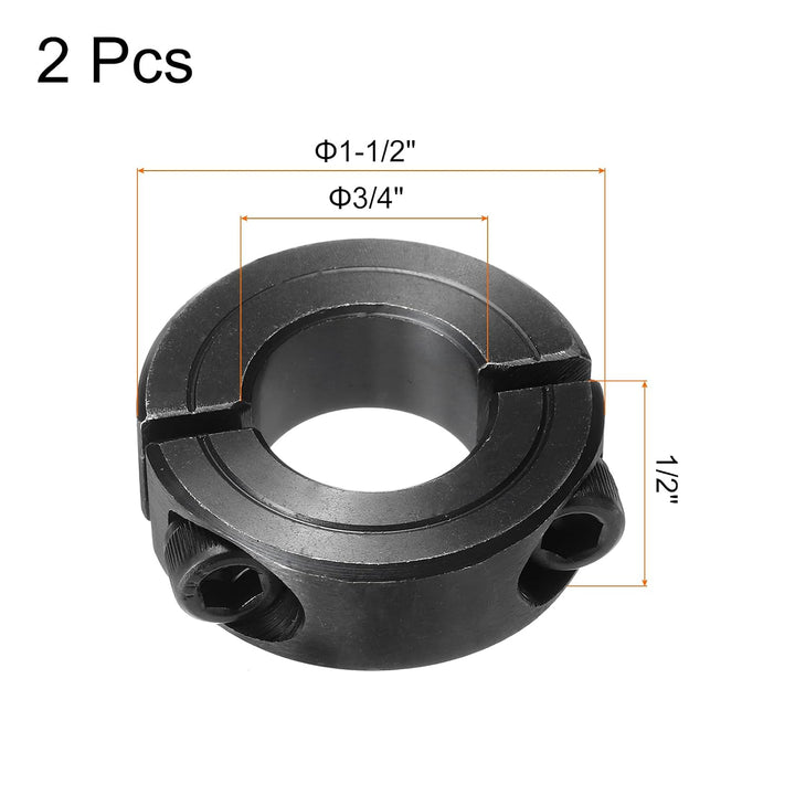 Black Double-Split Shaft Collars, 3/4-Inch Bore, 2-Pack — view 2